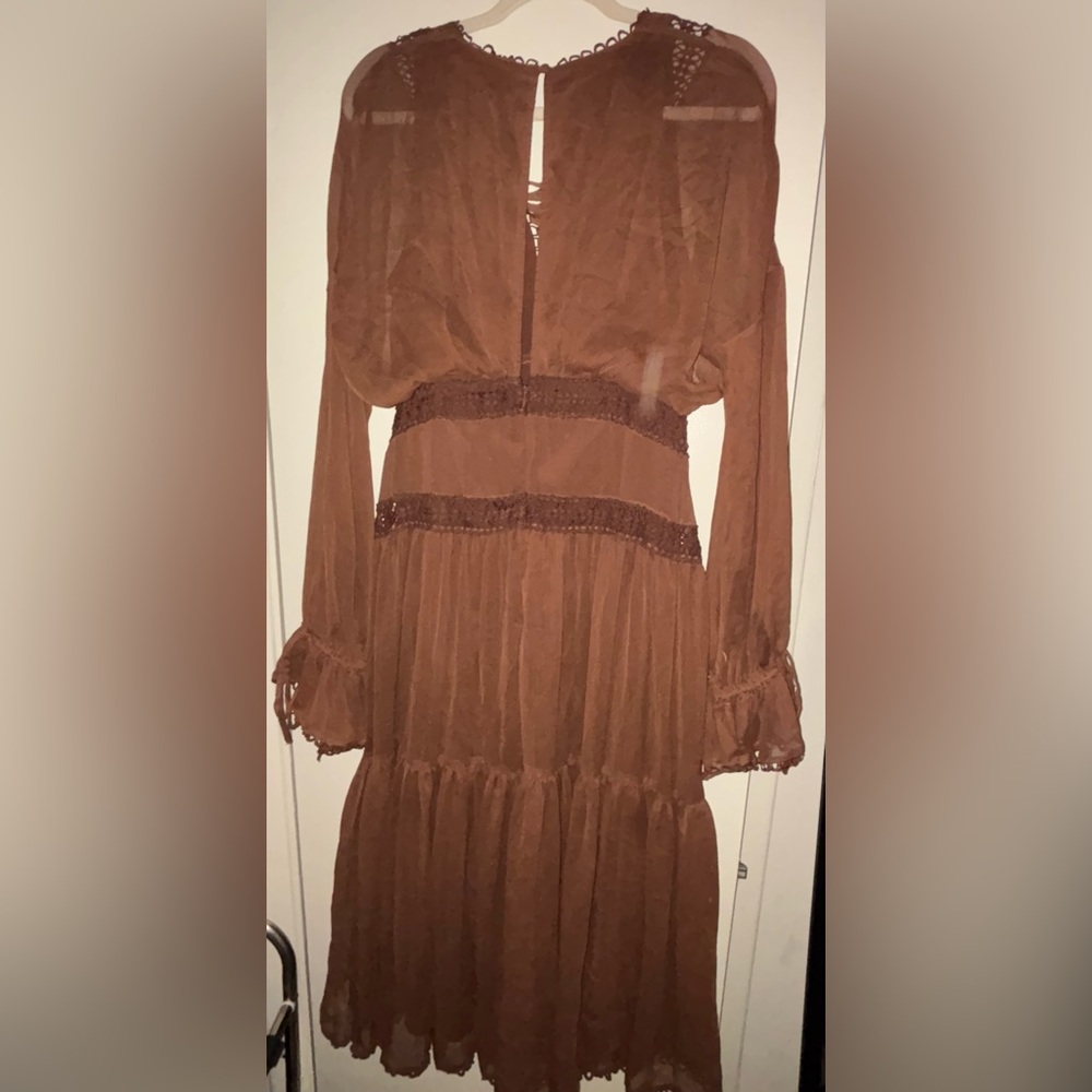 ASOS Chocolate Long Sleeve Dress - Picture 3 of 4